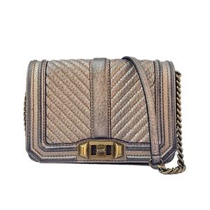 Rebecca Minkoff Quilted Gold Leather Crossbody